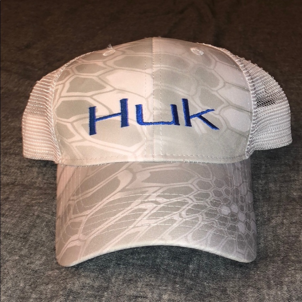 HUK hat. White with blue
